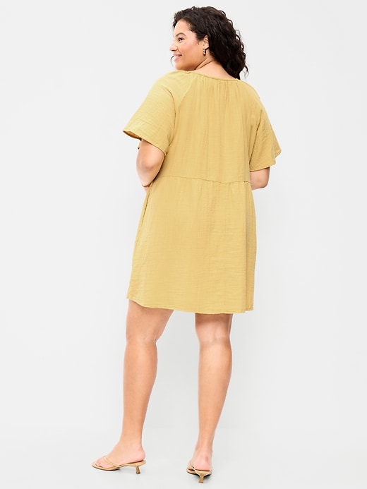 Image number 6 showing, Crinkle Gauze Flutter-Sleeve Mini Swing Dress