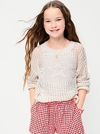 Image number 1 showing, Long-Sleeve Pullover Sweater for Girls