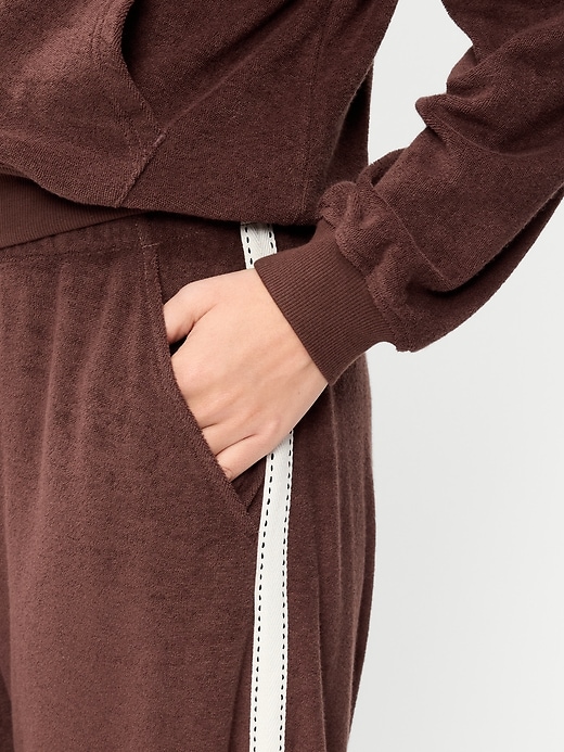 Image number 4 showing, Mid-Rise Terry Cloth Harem Pants
