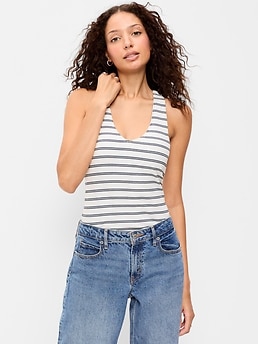 Sleeveless Ribbed Loop-Back Tank Top - image 2