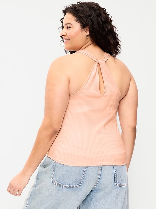 Image number 7 showing, Sleeveless Ribbed Loop-Back Tank Top