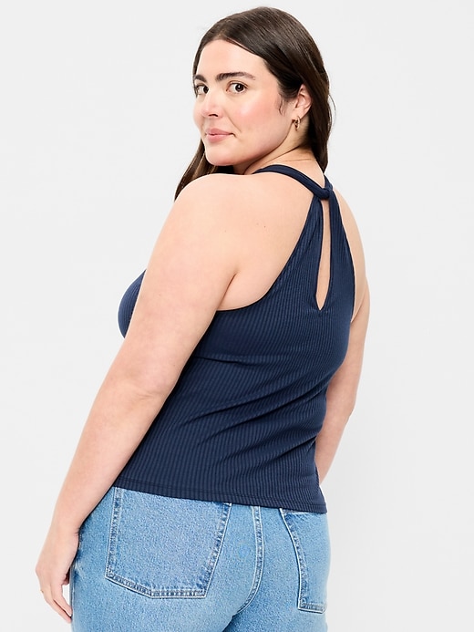Image number 7 showing, Sleeveless Ribbed Loop-Back Tank Top