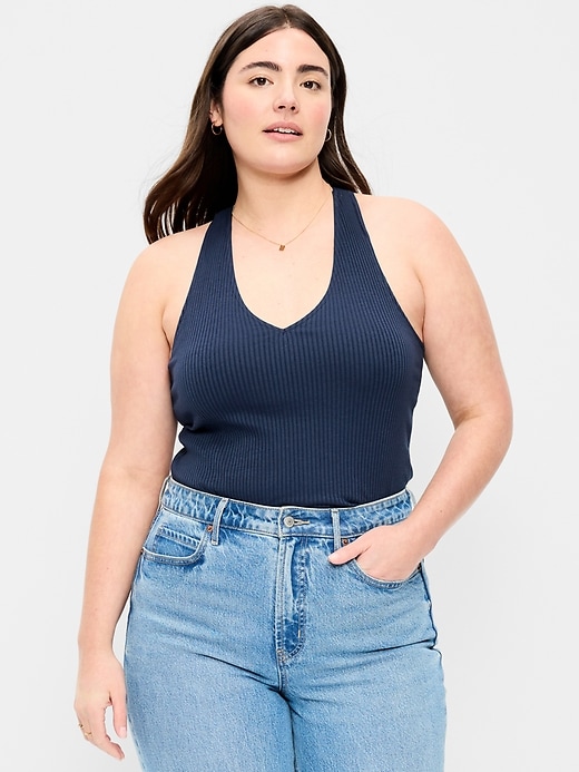 Image number 6 showing, Sleeveless Ribbed Loop-Back Tank Top