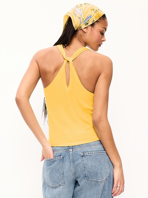 Image number 2 showing, Sleeveless Ribbed Loop-Back Tank Top