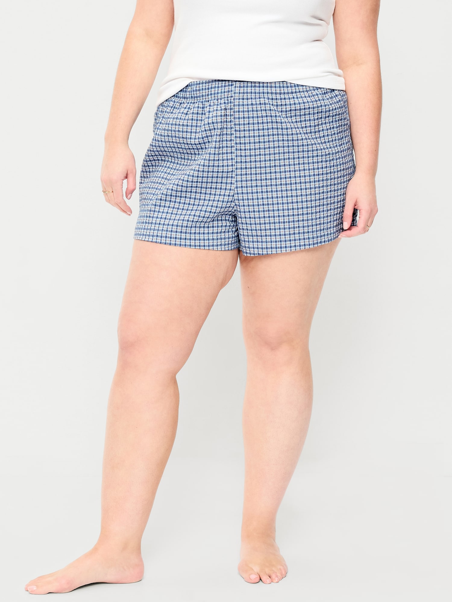 Seersucker Boxer Pajama Shorts