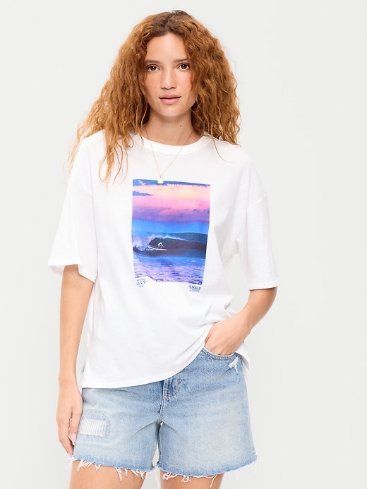 Image number 1 showing, Short-Sleeve Loose Crew-Neck T-Shirt