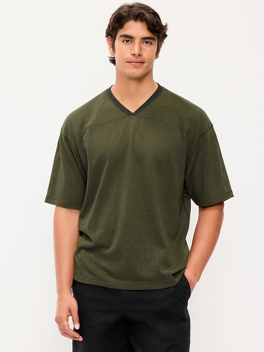 Image number 1 showing, Football-Style Knit T-Shirt