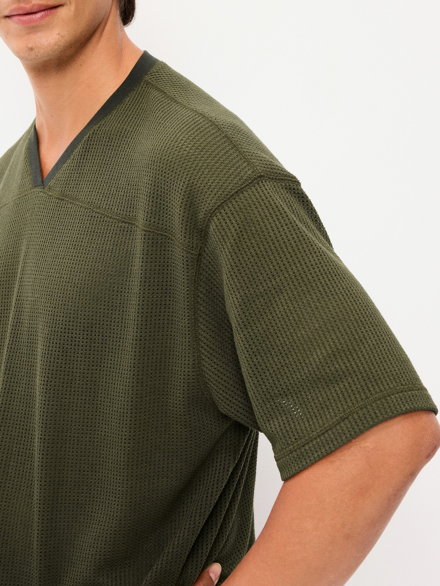 Football-Style Knit T-Shirt