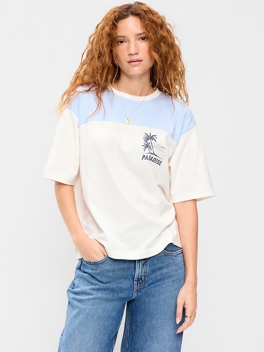 Image number 1 showing, Short-Sleeve Loose Crew-Neck T-Shirt
