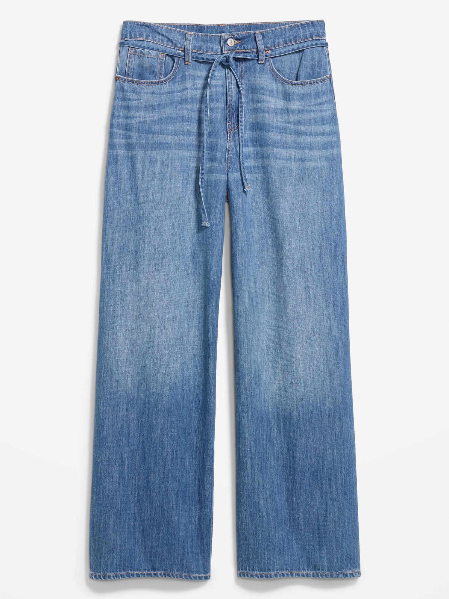High-Waisted Drapey Wide-Leg Jeans