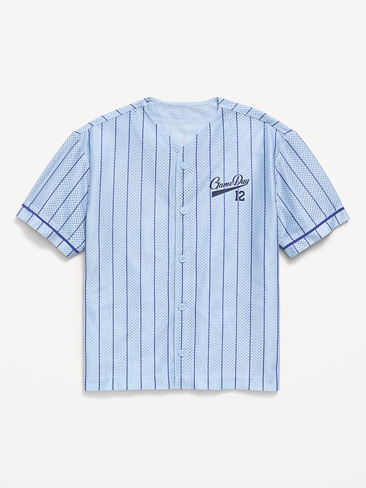 Image number 1 showing, Oversized Mesh Baseball Shirt for Boys