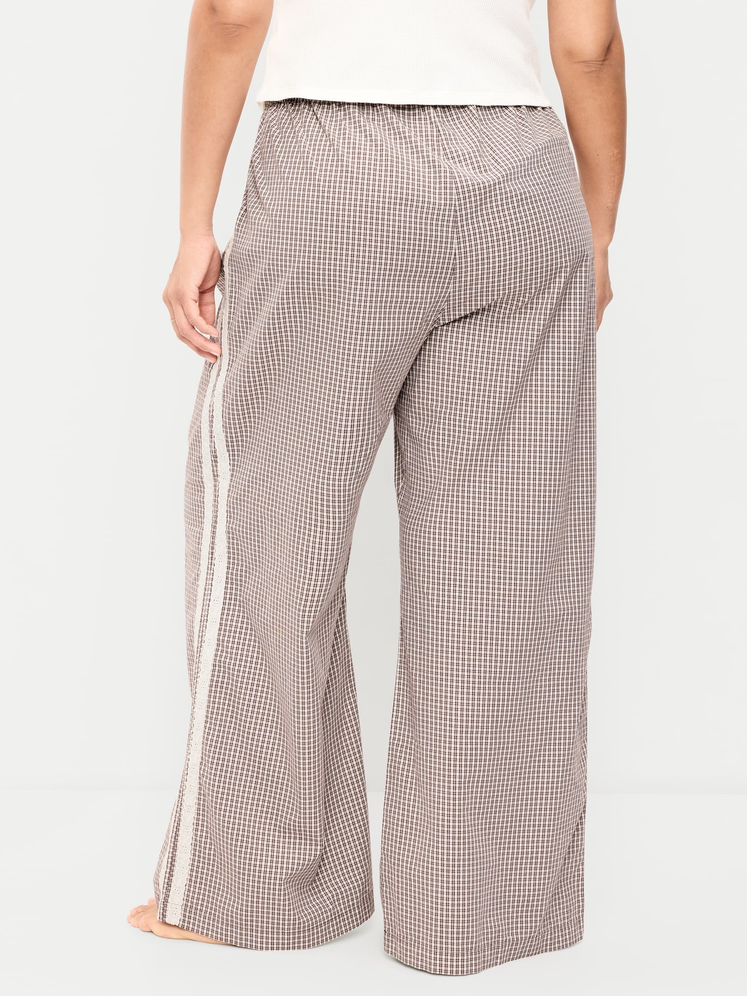 Image number 7 showing, Poplin Wide-Leg Pajama Pants