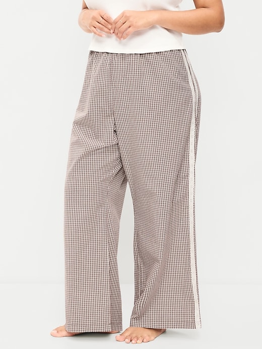 Image number 6 showing, Poplin Wide-Leg Pajama Pants