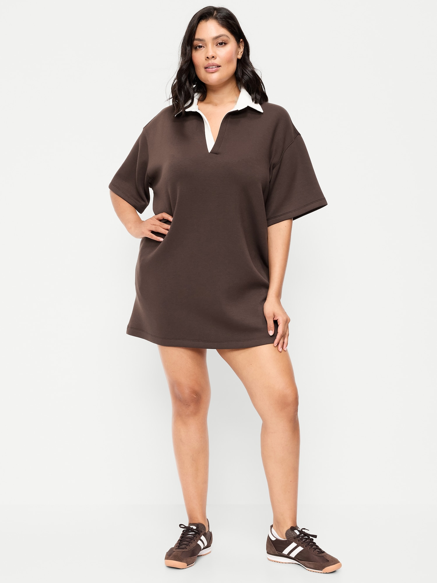 Bounce Fleece Short-Sleeve Polo Dress