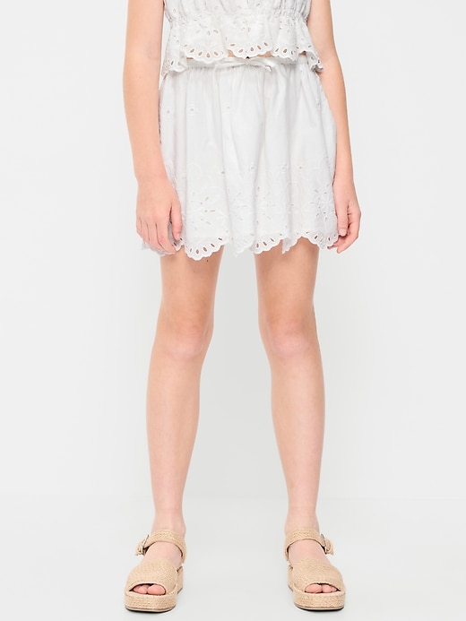 Image number 1 showing, Eyelet Trim Skirt for Girls