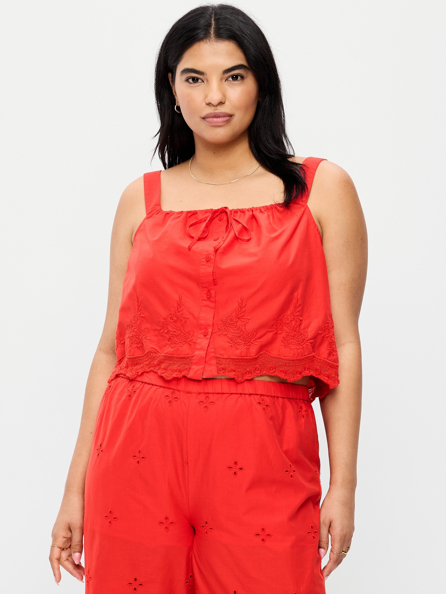 Tie-Front Cami Tank Top