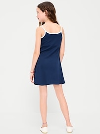 Image number 2 showing, Sleeveless Fitted Ribbed Swing Dress for Girls
