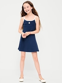 Image number 1 showing, Sleeveless Fitted Ribbed Swing Dress for Girls