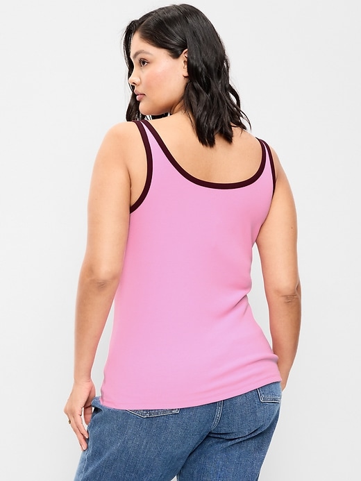 Image number 9 showing, First-Layer Ribbed Scoop-Neck Tank Top