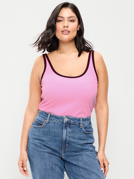 Image number 8 showing, First-Layer Ribbed Scoop-Neck Tank Top