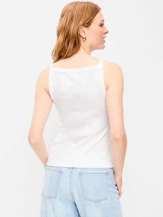 Image number 2 showing, Fitted Sleeveless Apron Tank Top