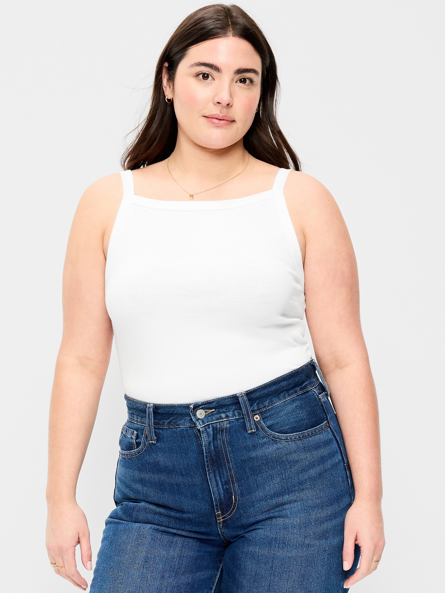 Snug Apron-Neck Tank Top