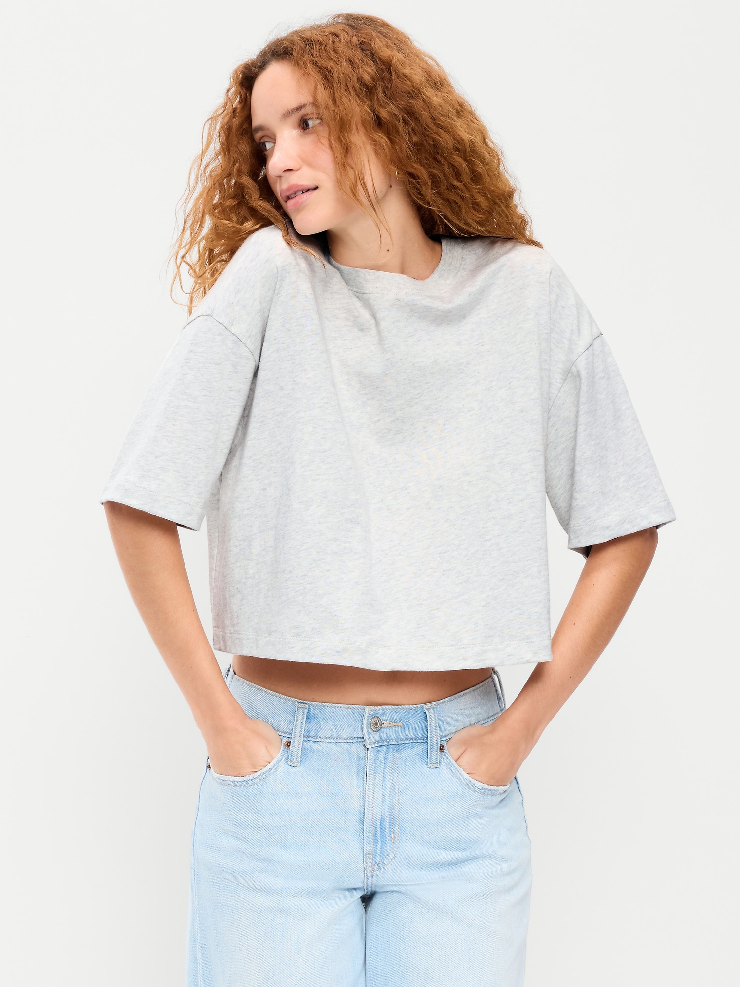 Vintage Crew-Neck Cropped T-Shirt