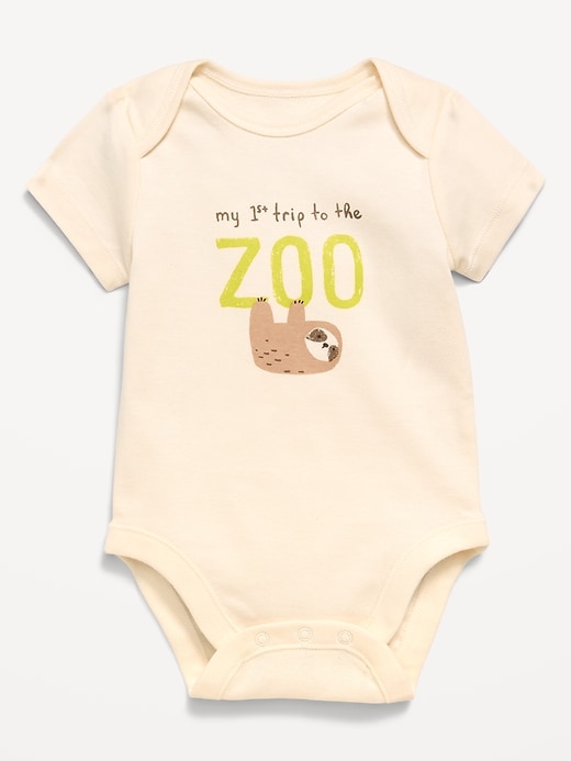 Image number 1 showing, Unisex Short-Sleeve Graphic Bodysuit for Baby