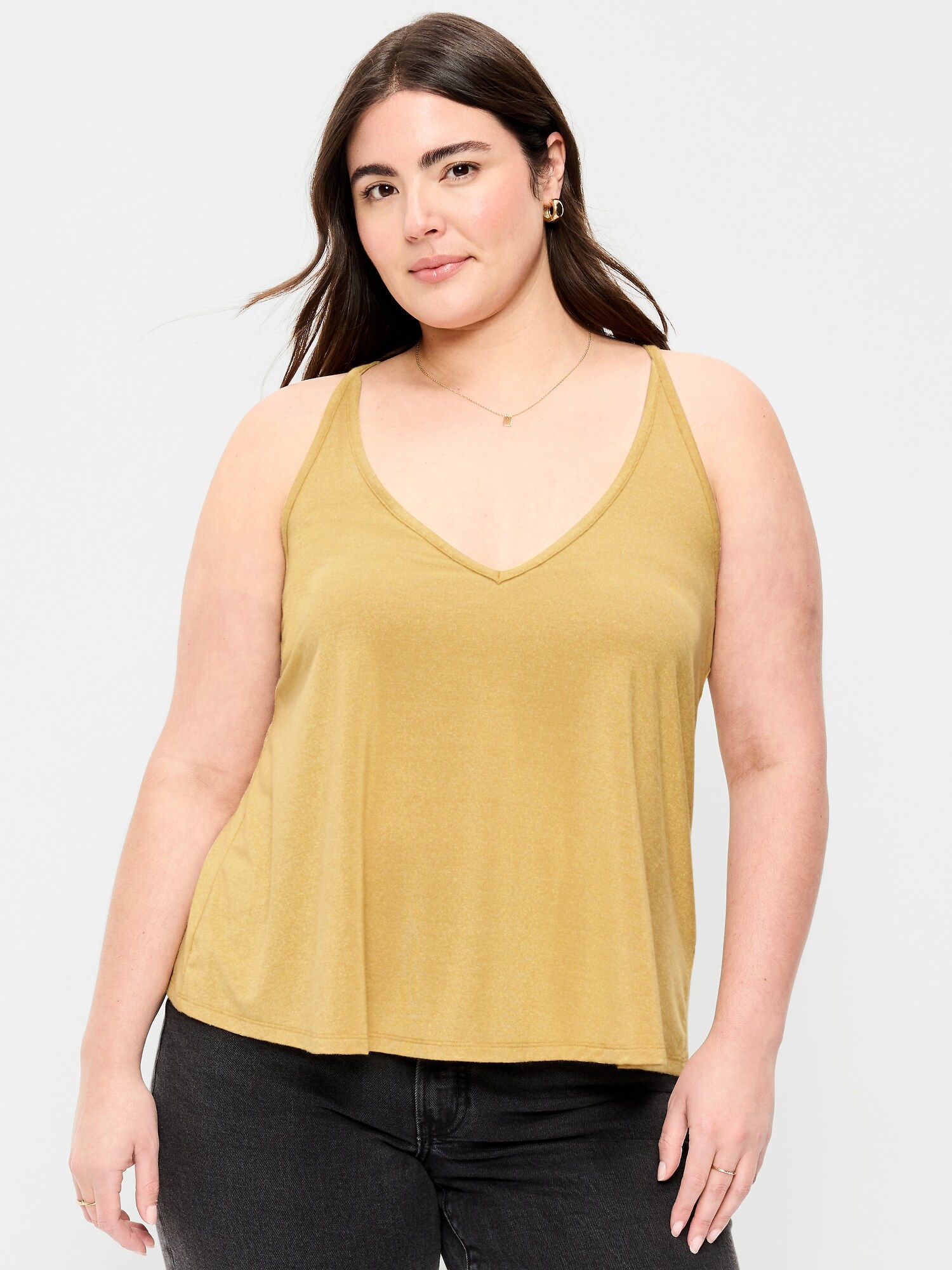 Женский топ Old Navy Strappy-Back Shimmer Swing Tank Top, цвет: Sandstorm — фото 6