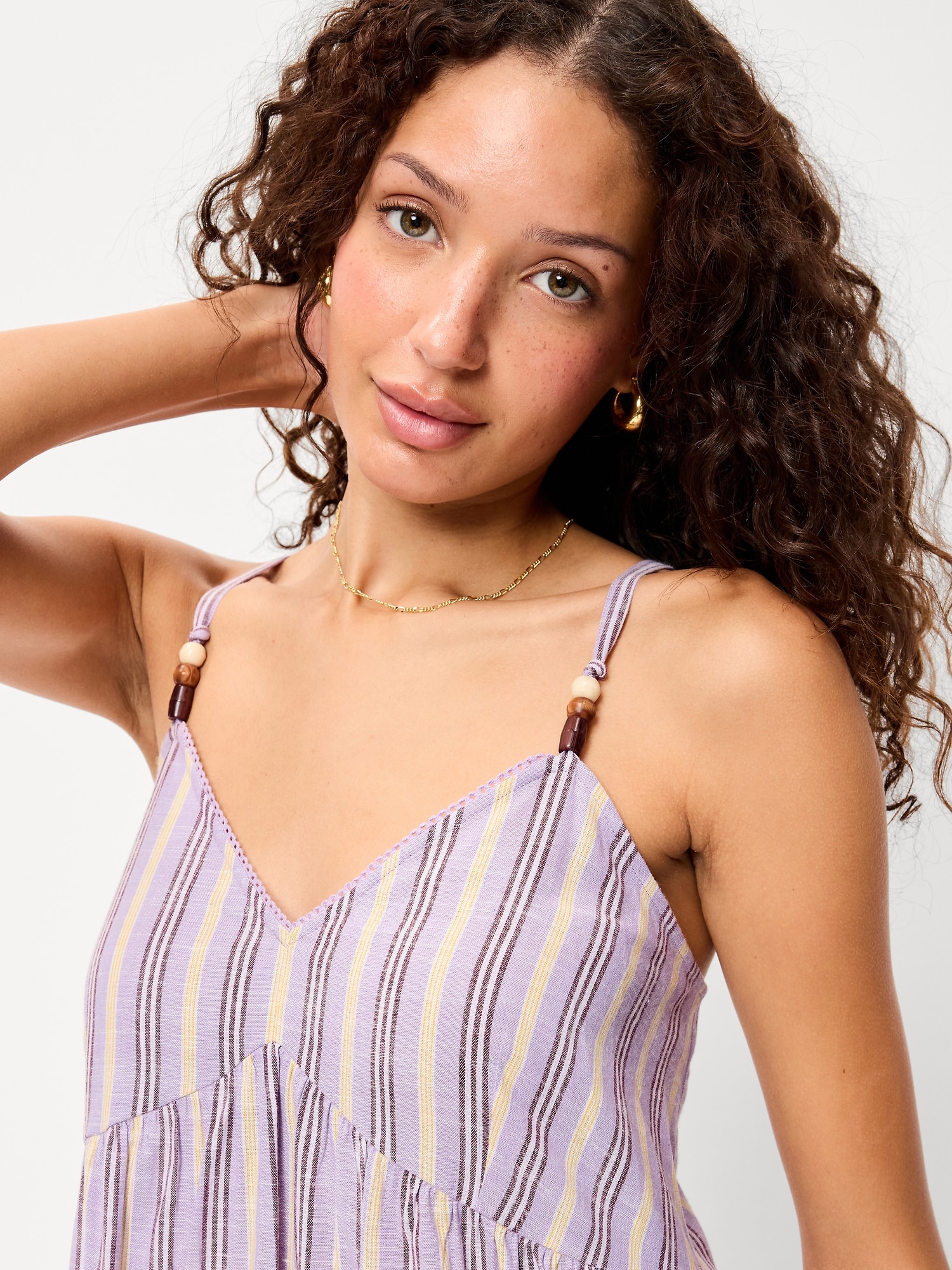 Sleeveless Beaded Boho Maxi Dress