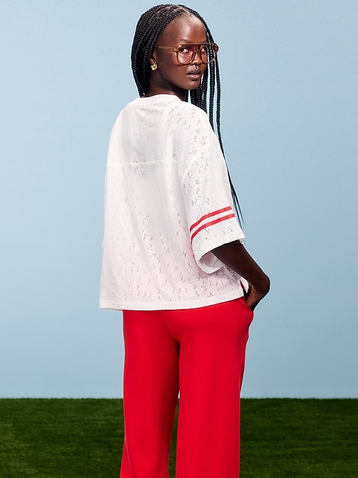 Image number 2 showing, FIFA World Cup 26™ USA Boxy Lace V-Neck T-Shirt for Women