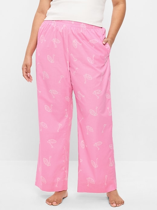 Image number 4 showing, High-Waisted Poplin Pajama Pant