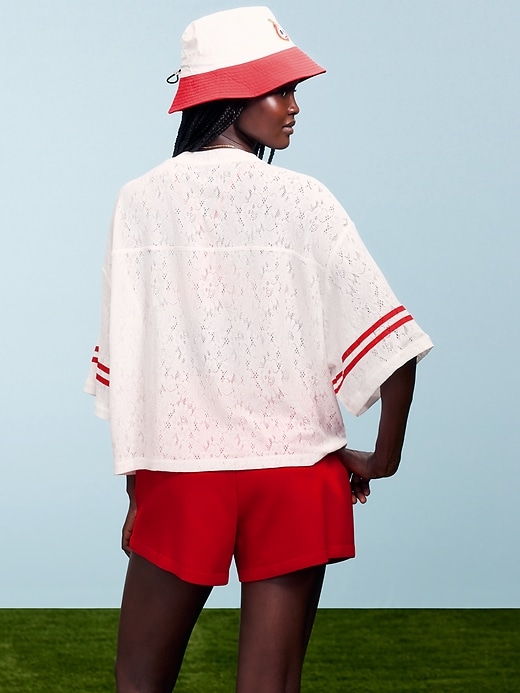 Image number 2 showing, FIFA World Cup 26™ England Boxy Lace V-Neck T-Shirt for Women