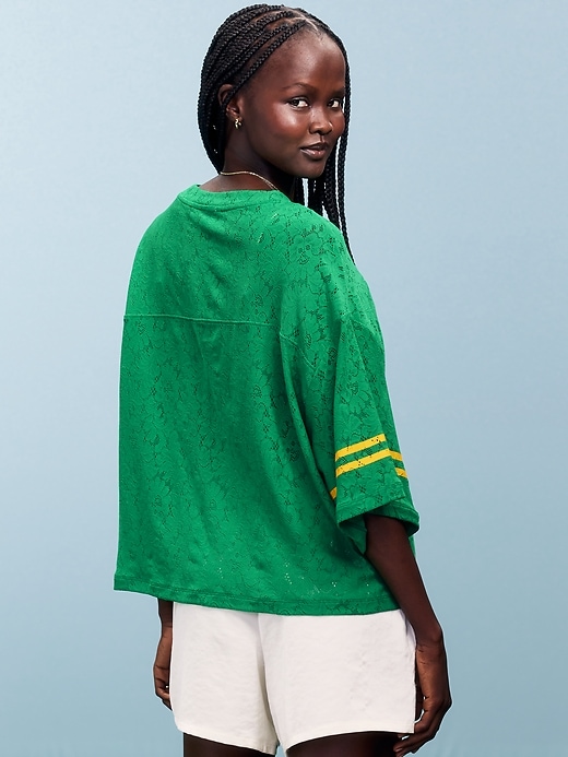 Image number 2 showing, FIFA World Cup 26™ Brazil Boxy Lace V-Neck T-Shirt for Women