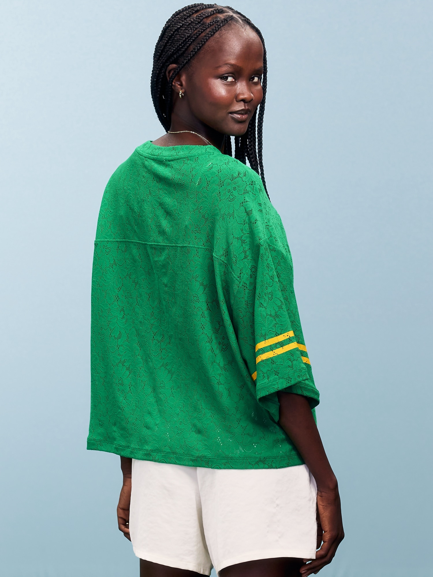 FIFA World Cup 26™ Brazil Boxy Lace V-Neck T-Shirt for Women