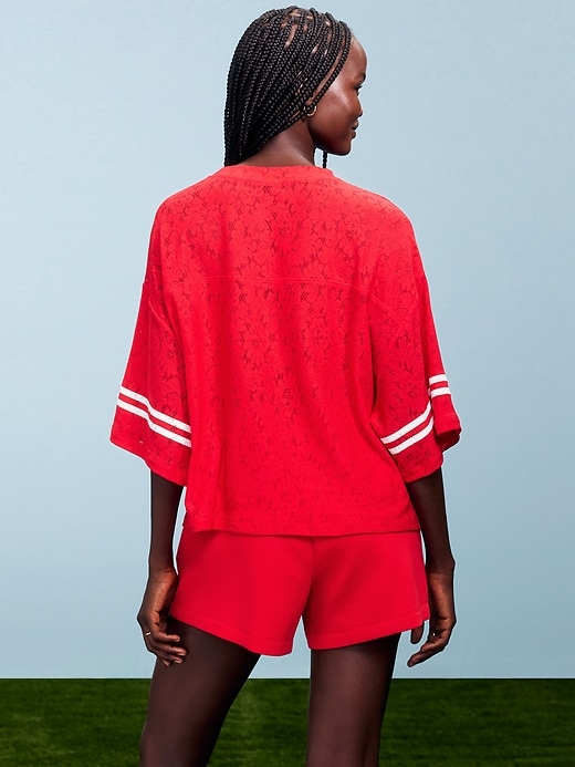 Image number 2 showing, FIFA World Cup 26™ Canada Boxy Lace V-Neck T-Shirt for Women