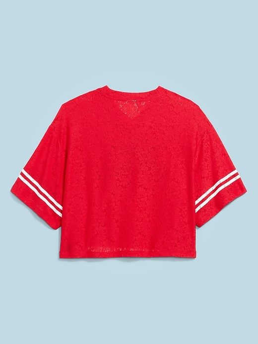 Image number 2 showing, FIFA World Cup 26™ Korea Republic Boxy Lace V-Neck T-Shirt for Women