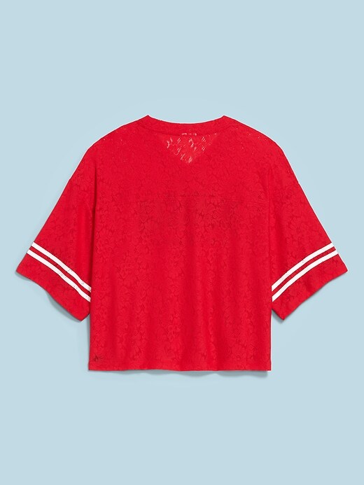 Image number 2 showing, FIFA World Cup 26™ Morocco Boxy Lace V-Neck T-Shirt for Women