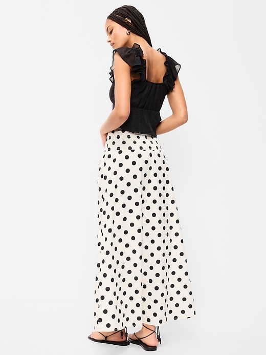 Image number 3 showing, Twill Smocked-Waist Maxi Skirt