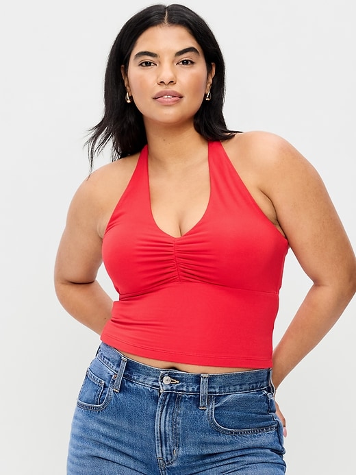 Image number 5 showing, Short-Sleeve Jersey Smocked-Front Top