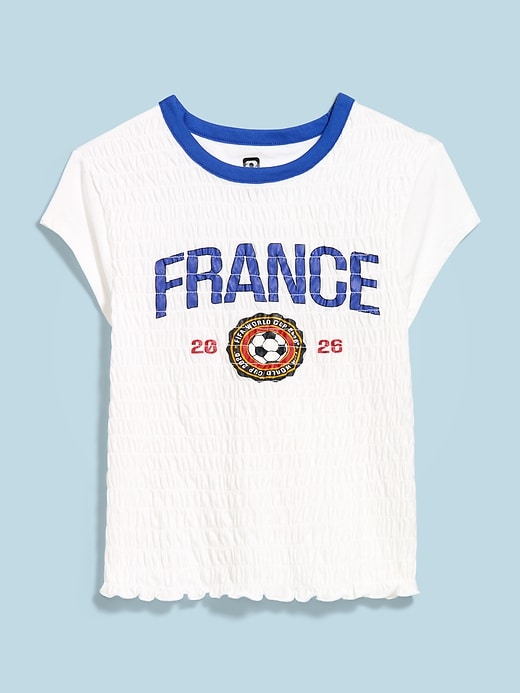 Image number 1 showing, FIFA World Cup 26™ France Smocked Graphic T-Shirt for Women