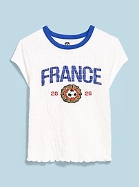 Image number 1 showing, FIFA World Cup 26™ France Smocked Graphic T-Shirt for Women