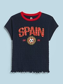 Image number 1 showing, FIFA World Cup 26™ Spain Smocked Graphic T-Shirt for Women