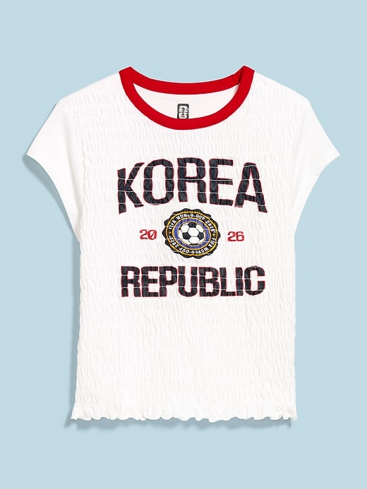Image number 1 showing, FIFA World Cup 26™ Korea Republic Smocked Graphic T-Shirt for Women