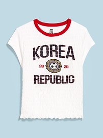 Image number 1 showing, FIFA World Cup 26™ Korea Republic Smocked Graphic T-Shirt for Women