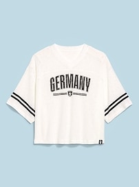 Image number 1 showing, FIFA World Cup 26™ Germany Boxy Lace V-Neck T-Shirt for Women