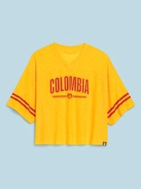 Image number 1 showing, FIFA World Cup 26™ Colombia Boxy Lace V-Neck T-Shirt for Women