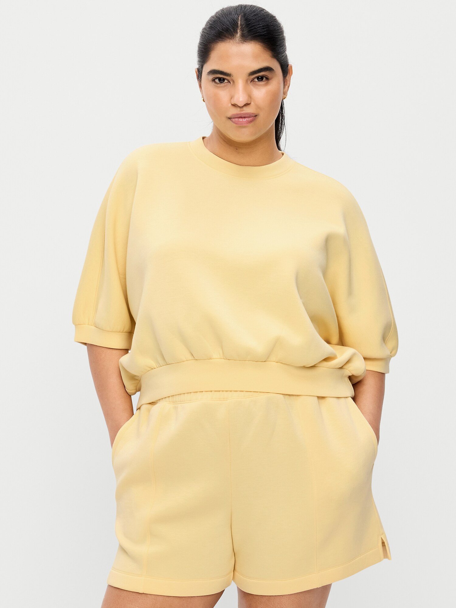 Женский топ Old Navy Bounce Fleece Dolman-Sleeve Top, цвет: Сливочный — фото 4