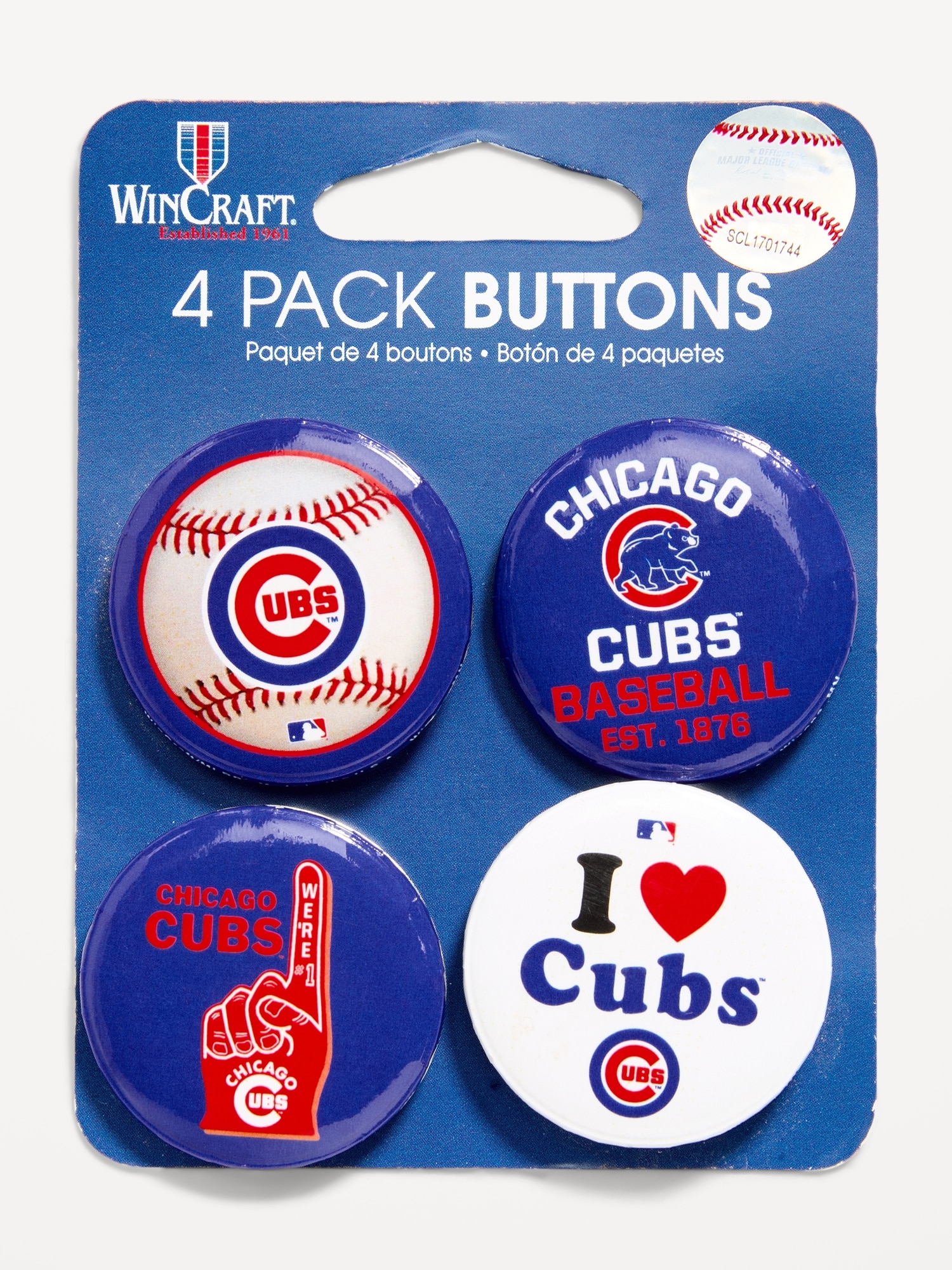 WinCraft® Chicago Cubs 4-Pack Buttons