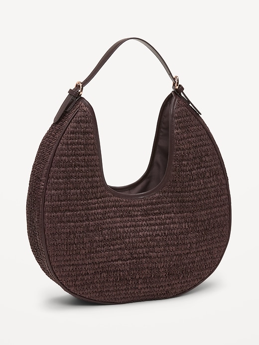 Image number 3 showing, Oversized Raffia Hobo Bag